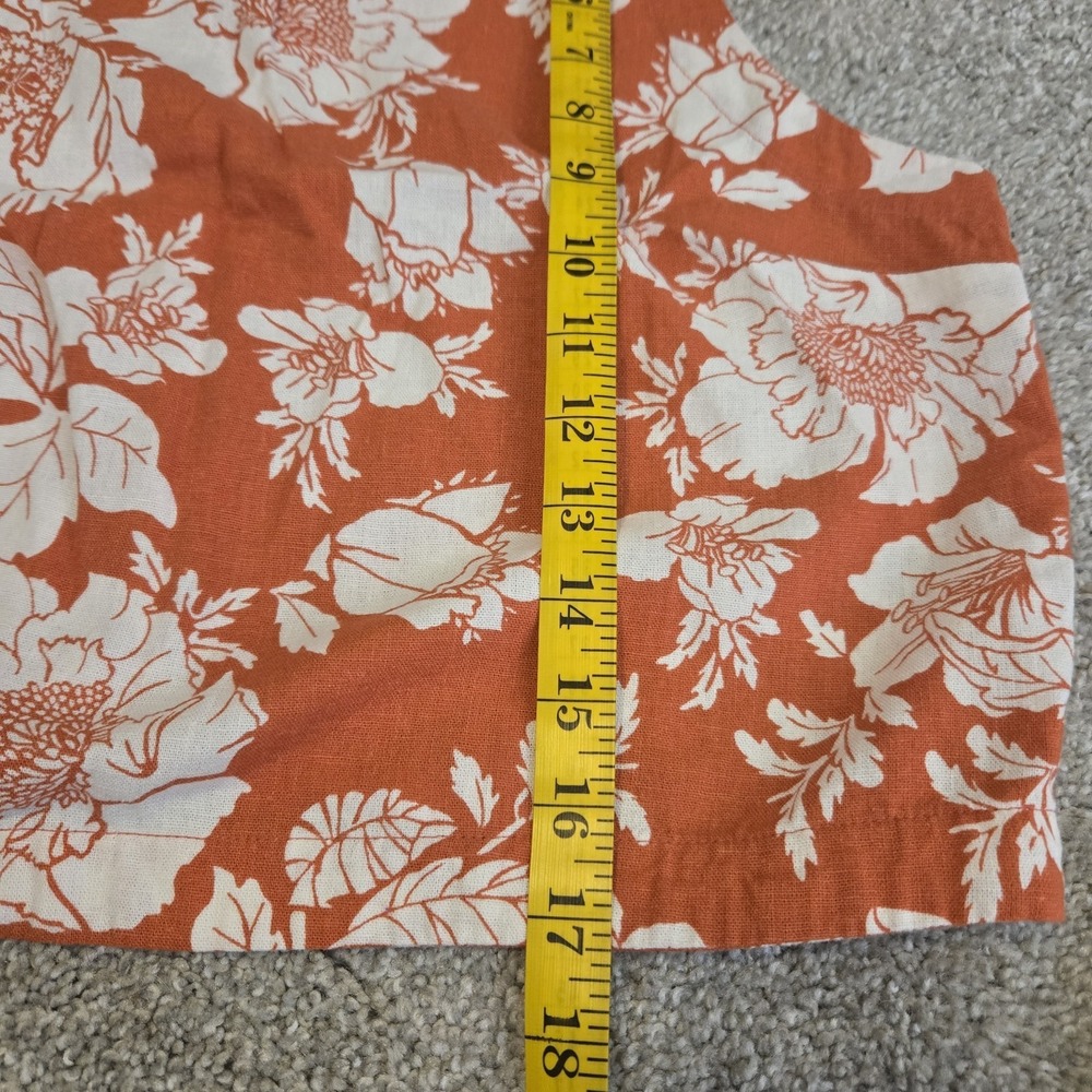Old Navy Linen Blend Column Small Medium Orange Floral Tank Maxi Skirt Slit Set - Picture 12 of 15